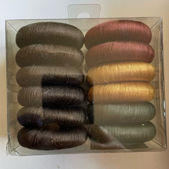 NEW Autumn Harvest Yarn Wrap Napkin Rings (Set of 12) Fall Colors - Picture 2 of 2